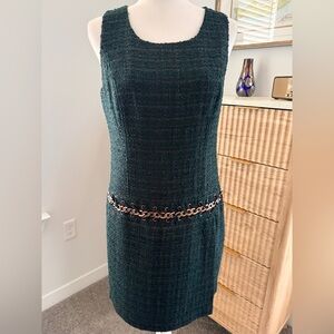 Laundry by Shelli Segal green tweed chain belt S 8